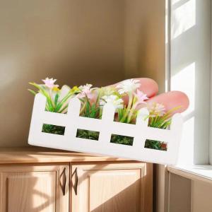 YAFEN 1Pcs Pretend Play Toy 1:12 Scale Dollhouse Simulated Flower Fence Decor Garden Lifelike Artificial Miniature Potted Plants