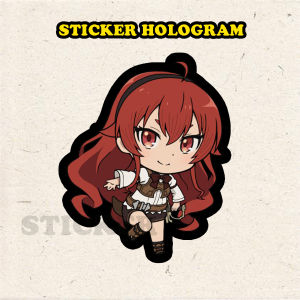 Stiker Hologram Eris Mushoku Tensei ukuran 8 cm