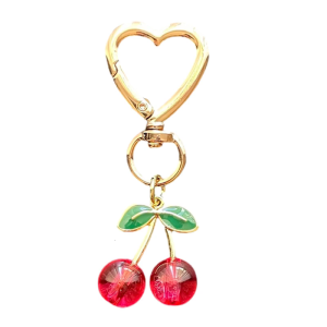 Unique Cherrys Love Lock Keychain Charm Elegant Designs Key Holder Accessory Portable for Fashionable Individuals