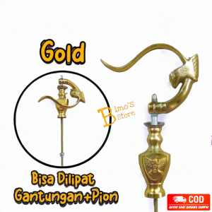 Gantungan Sangkar Burung Motif Raja GOLD 1pcs Gantungan Burung Lipat Cantolan Sangkar