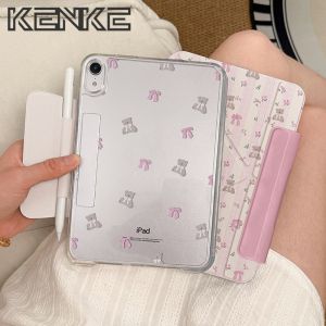 kenke ipad case Detachable tablet case magnetic pencil pouch for ipad 2025 11th gen case a16 10th 9th 8th 7th gen ipad air m2 11 inch case m3 air 5th gen air 4th air 6th/7th pro 11 inch mini 6 mini 7 a17 pro tablet bag Girl boy cute cartoon smart