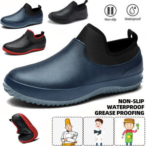 EIFAK Chef Shoes Men and Women Slip on Waterproof High Quality Non-slip Waterproof Oil-proof Kitchen Work Shoes for Chef Master Cook Hotel Restaurant Slippers Flat Sandals Croc Men Water Shoes