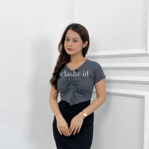 XOXO Atasan Rib Casual Kekinian OOTD by Clashe