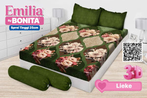 SPREI BONITA EMILIA 180 x 200 x 25 KASUR NO 1 DOUBLE KARET
