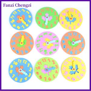 Fanzi ของเล่นเพื่อการเรียนรู้ของเด็กตัวต่อจิ๊กซอว์เวลาจำนวนโฟม EVA น่ารัก