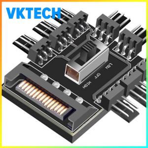 [Vktech] Multi Way Splitter Cooling Fan Hub SATA 1 to 8 3Pin 12V Power Suppply Cooler