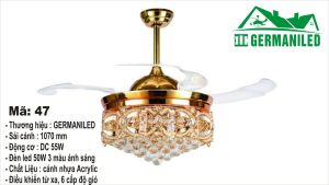 {BH 5 năm - Động cơ DC lõi đồng  thân đèn phale} Quạt trần đèn dấu cánh ĐKTX hẹn giờ tự động 3 màu ánh sáng – GRE47