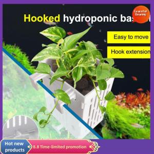 Graceful Hanging Suction Cup Hook Aquarium Plant Holder Plastic Aquarium Planter Cups Planter Baskets Aquatic Pot Box Aquascape Decoration
