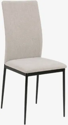 [MUA 3 TẶNG 1] Ghế bàn ăn | JYSK Demina | đệm bọc vải polyester/Da PU | chân kim loại sơn đen | R43.5xS53.5xC88.5cm