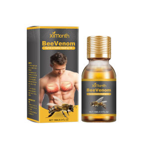 Ximonth Bee Venom Gynecomastia Heating Oil Men Breast Firming Massage Oil Strengthen Muscles Gynecomastia Tighten Remove Chest Belly Fat Men Breast Shaping Firm Massage Serum Breast Tighten Oil Design For Men Skin Care (15ml)
