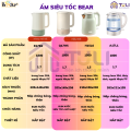 Ấm Siêu Tốc 1.7L Bear ZDH-A17L1, Công suất cao 1800W, Bình Thủy Tinh Đun Nước Siêu Tốc, Đèn UV Diệt Khuẩn,  Bảo hành 18 tháng. 