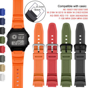 18mm Rubber Dedicated Watch Strap For Casio AQ-S810W SGW-400H W-800H AE-1000W F-108WH W215 MRW-200H AEQ-110W Watch Band Silicone Bracelet
