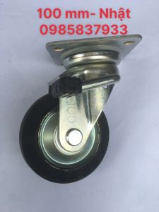 Bánh xe 100 mm 150 kg xoay phanh cao su WJB-100 Sisiku Nhật dùng lắp xe đẩy di chuyển nhẹ nhàng êm ái tại Máy NTT