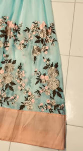 Heavy Fox Georgette With Hevyy Emrodery Work With Full-Sleeve With Fency Patta With Moti less Border