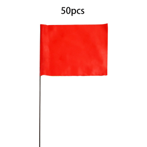 50PCS Red Marking Flags Marker Flags for Survey Signal Flags Lawn Irrigation Flags Landscape Flags