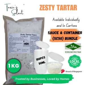 [SG Bundle] Terics Select Halal Zesty Tartar Sauce Tar Tar with 50ml Sauce Container w Hinge SC50 顶立贸易 清真 塔塔酱