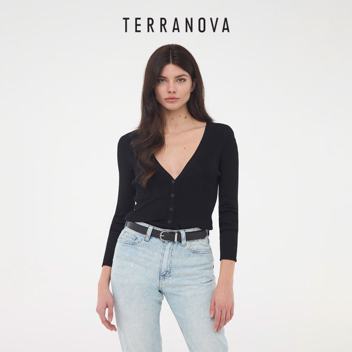 Terranova V-Neck Long Sleeve Cardigan Sweater for Women 83