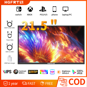 HGFRTEE 24.5-inch Portable Monitor 2.5K 1440p 165HZ Ultra-High Refresh Rate Gaming Portable Monitor for Laptops Mobile Phones PCs Macs PS3/4/5 Xbox Switch