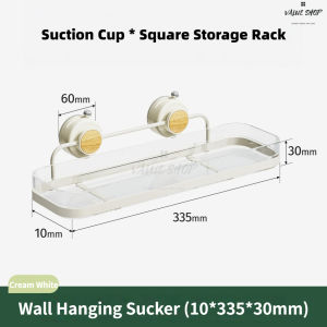 [SG Stock]Bathroom suction cup storage rack kitchen storage rack vanity storage rack wall-mounted toilet storage rack