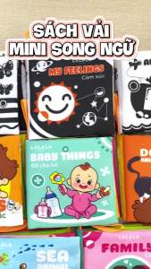 Sách Vải Song Ngữ Đa Giác Quan Cho Bé Sơ Sinh Size 11x12cm - Chính Hãng Lalala Baby (0-12 tháng)