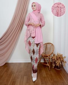 D12 Atasan kebaya soraya brukat modern lengan panjang elegan mewah full furing kebaya wisuda kekinian