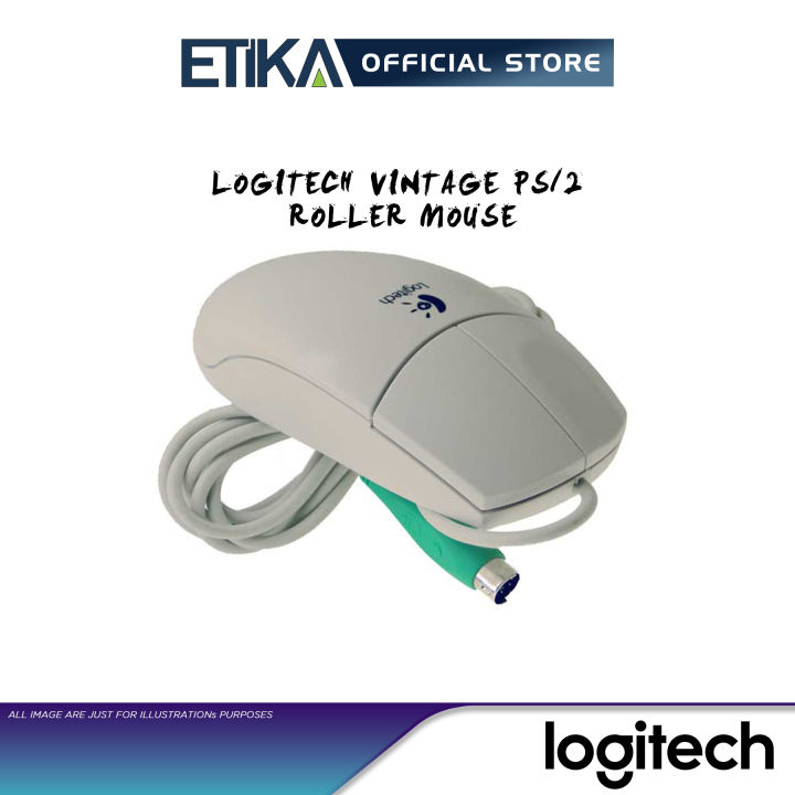 (Vintage Mouse) Logitech S59 PS/2 Rollerball Trackball Mouse Logitech