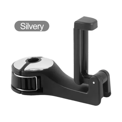 KEBETEME 2 PCS Car-mounted Multi-functional Mobile Phone Holder Creative Rear Seat Headrest Hook Lock Buckle Style Car Phone Stand