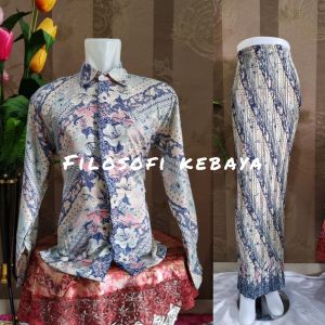 ( COD ) Batik Couple / Baju Batik Couple / Batik Set / Rok Set / Batik Lengan Panjang / Set Pesta