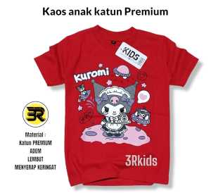 Atasan Baju Kaos Anak Perempuan Motif Kuromi With Alanes Happy Time