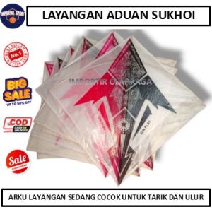 Layang-Layang Aduan Sukhoi Layangan Motif Random Mainan Tradisional Cocok Main Tarik Ulur Arku Sedang
