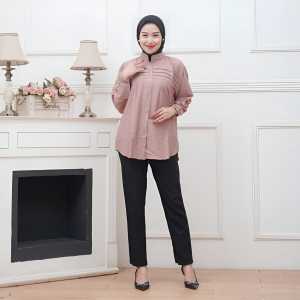ATASAN KEMEJA OVER SIZE WANITA POLO LINEN BLOUSE WANITA FULL KANCING DEPAN KEMEJA KERJA WANITA TERBARU