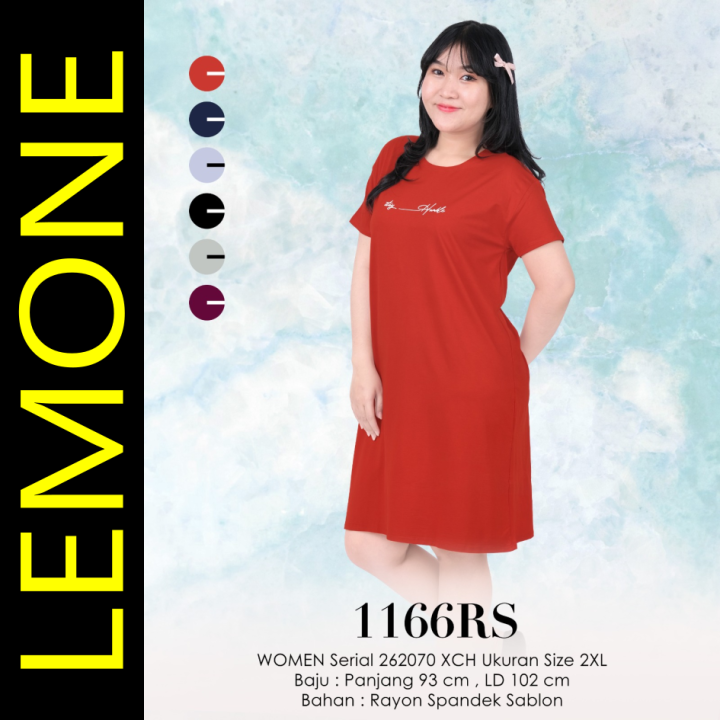 LEMONE Rayon Spandek 1166RS Mini Dress Daster size 2XL Babydoll