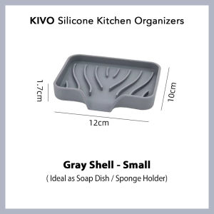 ESPACE KIVO Silicone Kitchen Sink Organizer | Sponge Holder | Soap Dispenser Draining Mat | Drying Tray