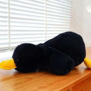 SIRENXI PP Cotton Long Hair Duck Plush Doll Fluffy Soft Duck Stuffed Animal Toy Creative Interactive Huggable Duck Plush Toy Home Decor