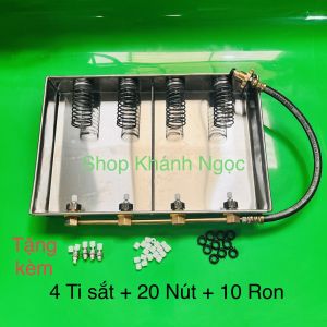 Máng Sạc Mâm sạc gas lon mini 4 ngăn Ti kim loại Dây bấm thủy lực +TẶNG KÈM PHỤ KIỆN THAY THẾ