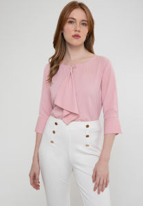Krizia Slip-in Frill Quarter Sleeves Blouse