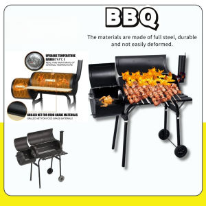 BBQLarge BBQ Grill Outdoor Charcoal Grill Steak Grill Rserie Chicken Grill Whole Lamb Cooking Oven with