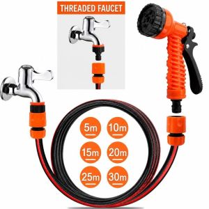 K9SEQ Rubber Garden Watering Hose Lightweight Durable Materials Car Wash Sprayer High Quality 7 Spraying Functions High Pressure Water Sprayer Garden