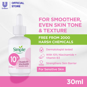 Simple Booster Serum Hydrates for Dry Skin 10% Niacinamide + Vitamin B3 Alcohol-Free (30ml)