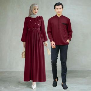 Baju Couple Pasangan Kondangan Benecia Coupel Shakila Aplikasi Mutiara Baju Kapelan Suami Istri COD