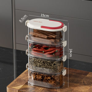 5-layer Food Storage Container Seasoning Box Refrigerator Organizer Compartment Food Keep Fresh