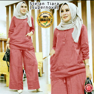 MF SETELAN TIARA PROMO (LXLXXL3XL4XL 7 Warna) Pakaian Gamis Jumbo Setelan Baju Dan Celana Muslim Wanita Fashion Hijab Terbaru PREMIUM