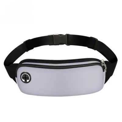 Waterproof Sports Belt Bag Running Jogging Outdoor Bag Multifunctional 40-168CM Waistline Adjustable Strap Reflective Strips Black/Gray Unisex