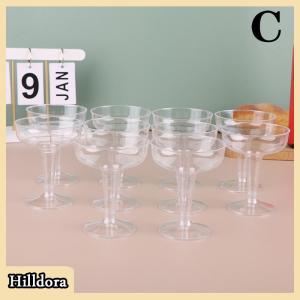[Hilldora] 10ชิ้นถ้วยพลาสติกใสแชมเปญบาร์สำหรับปิ้งแก้วอุปกรณ์ดื่มสำหรับงานเลี้ยงวันเกิดงานแต่งงานงานเทศกาลครบรอบ