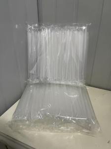 200pcs Transparent Mist Disposable Plastic Boba Straws 21cm for Black Pearl Milk Tea - Pack Separately Sago Straw