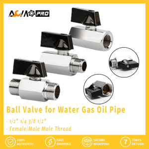 AumoPro 1Pc Male-Female / Male-Male Thread Brass Ball Valve 1/2" 1/4 3/8 1/2" BSP Air Compressor Water Gas Oil Shut Off Valve Gardening Tools and Equipment Accessories Pipe Fitting Thread Bronze Ball Valve Standard Connections with Polished Chrome Finish