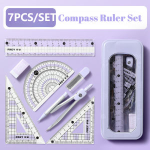 Compass and Ruler Set Exam Specific Ruler Box Set Compass Measuring Angle Ruler Triangular Ruler