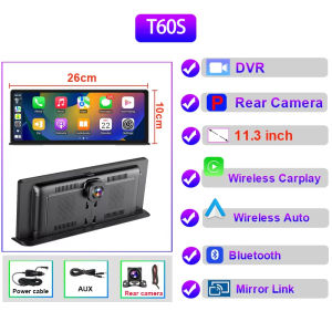 EKLEVA 7"/9"/10.26"/11.26"/11.3" 4K Car DVR wireless Carplay Dash Cam Rearview mirror camera Wifi Android Auto Video Recorder AUX