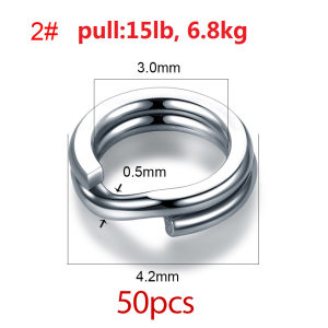 SUKE 50pcs Stainless Steel Split Ring Assorted Fishing Rings for Blank Lures Crankbait Hard Bait fishing accessoies