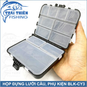 Hộp Đựng Lưỡi Câu Cá Phụ Kiện Phao Chì Khóa BLK-CY3 2 Mặt 11 Ngăn Có Nắp Tiện Lợi Màu Đen